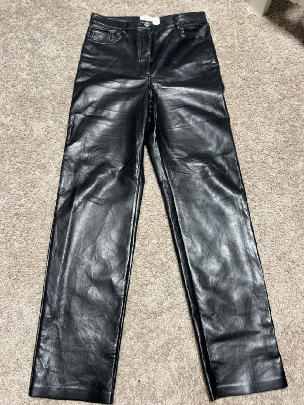 Aritzia Black Vegan Leather Pant